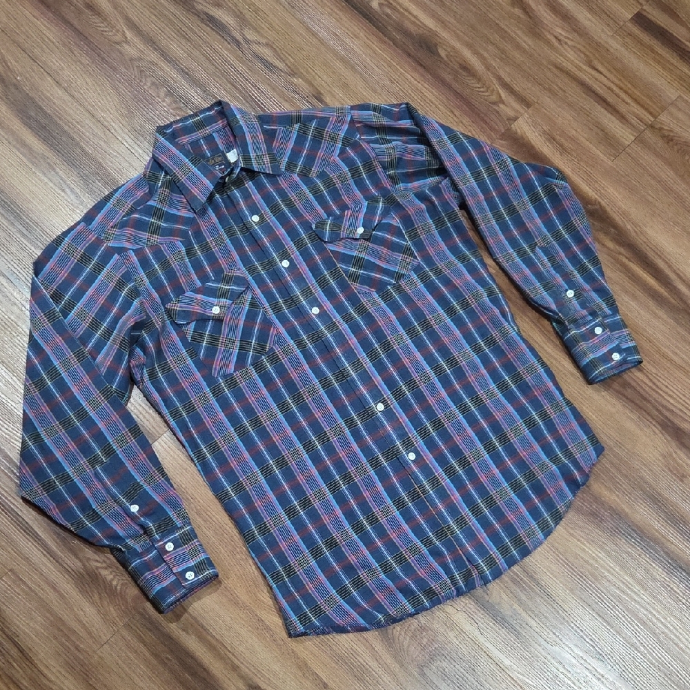 Vintage Panhandle Slim Button Down Shirt Size 16-35 Made In USA